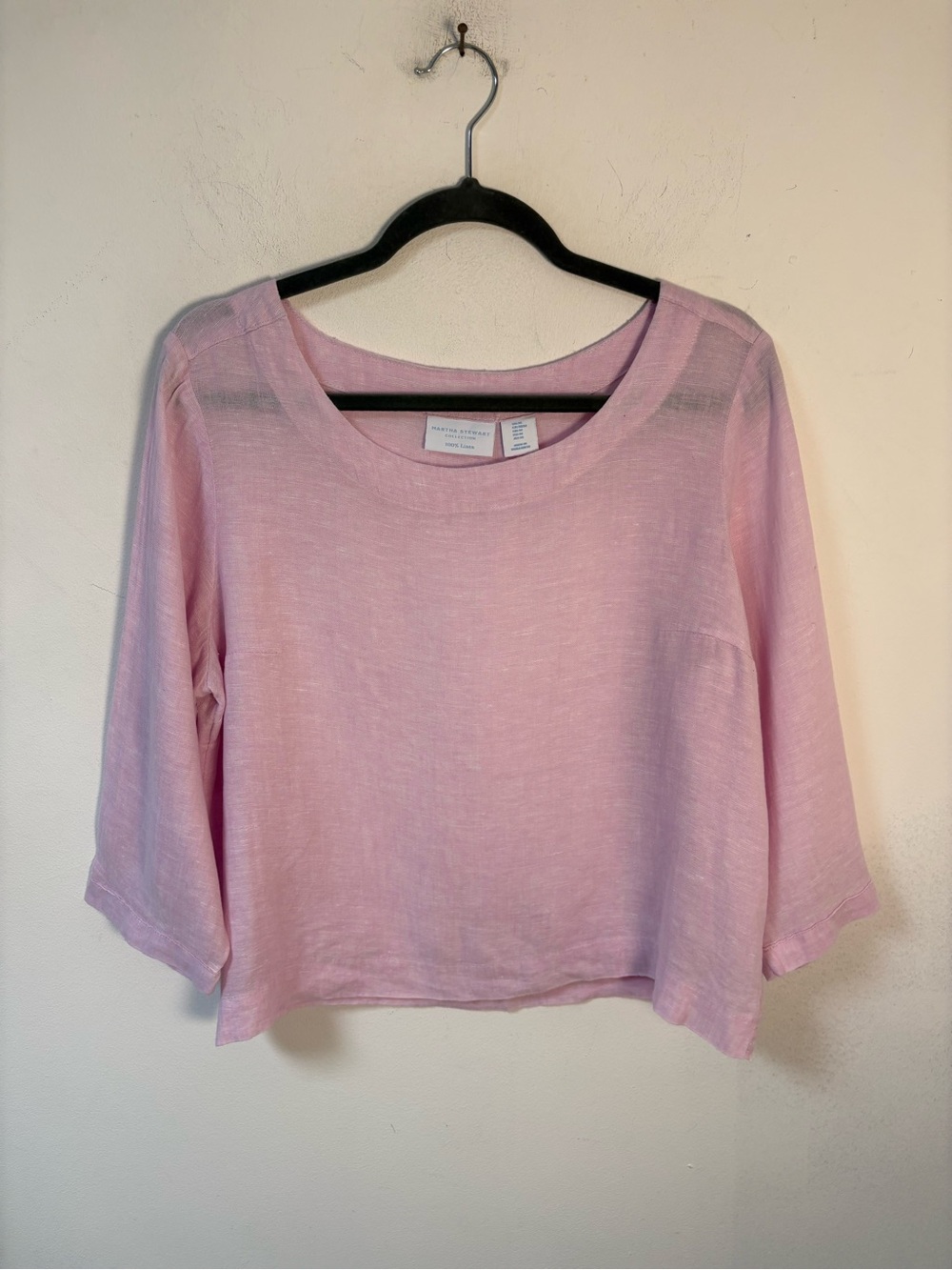 Matthew Stewart Light Pink Women's 100% Linen Blouse Medium